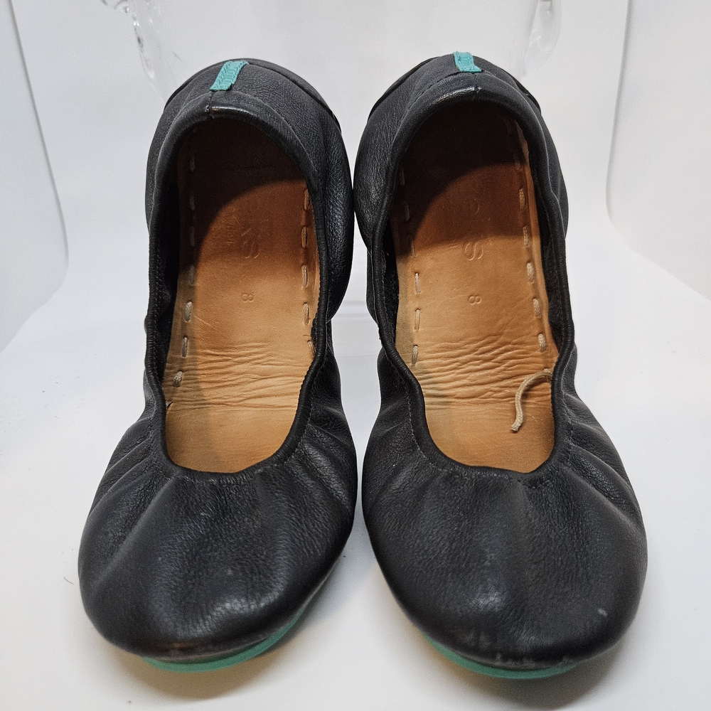 Black Tieks Leather Ballet Flats